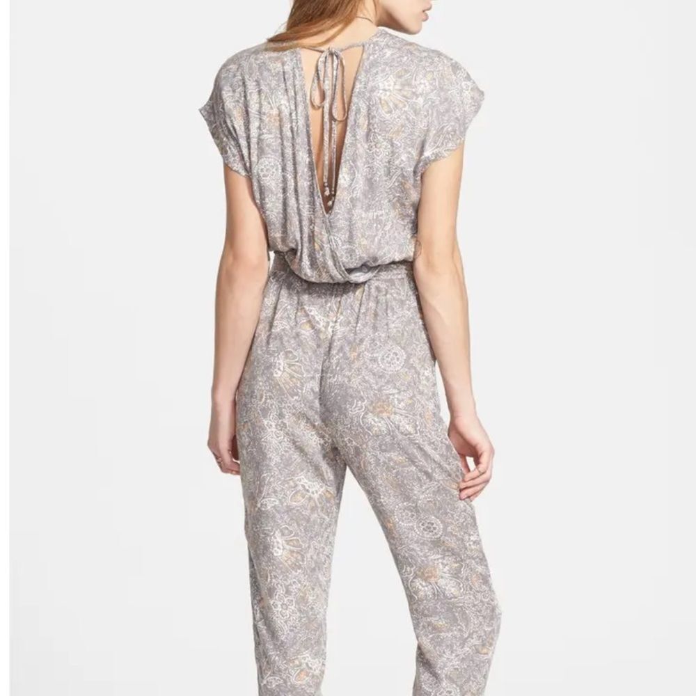 Free People Universal Surplice Floral Jumpsuit